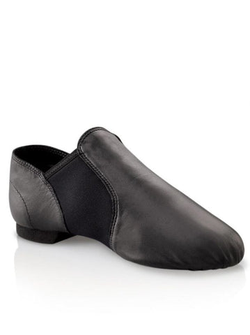 E-Series Jazz Slip On Wide by Capezio Black side angle view
