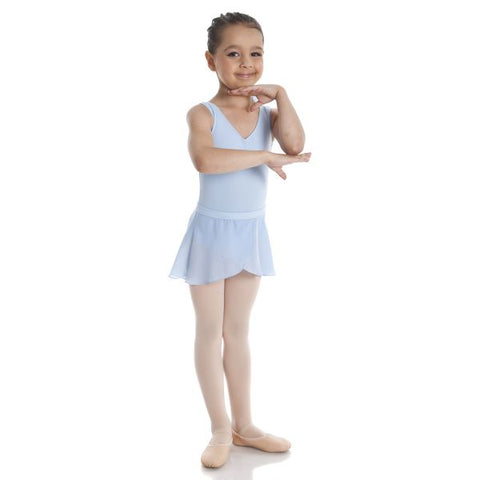 Ballet model wearing Energetiks Audrey Skirt Baby Blue front view