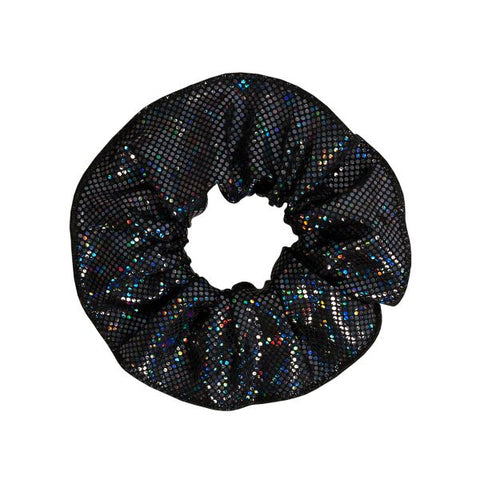 Energetiks Black Shattered Glass Scrunchie flat lay close up