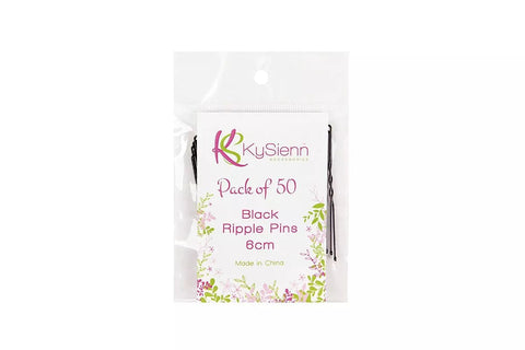 KySienn Ripple Pins 50 Pack hair accessories  Black 4.5CM  in packaging