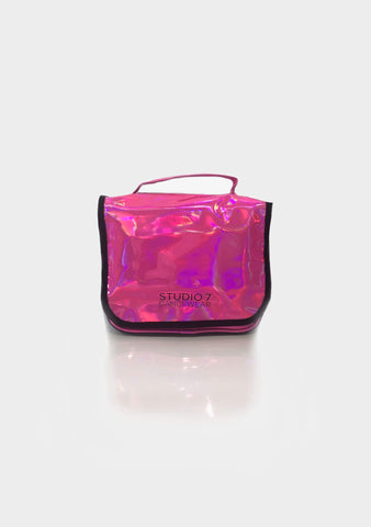 Bright Holographic Makeup Bag dance-bags Studio 7 Dancewear Hot Pink 