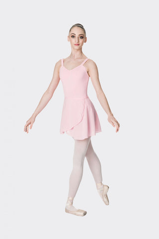 Ballet model wearing Studio 7 Wrap Skirt Ballet Pink front view