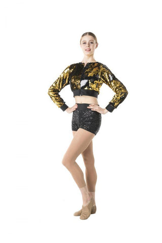 Stage Lights Cropped Jacket (Adult) tops Studio 7 Dancewear Gold Small 