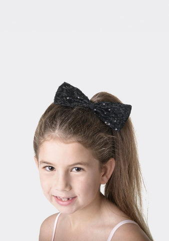 Sequin Hair Bow hair-accessories Studio 7 Dancewear Black Small 
