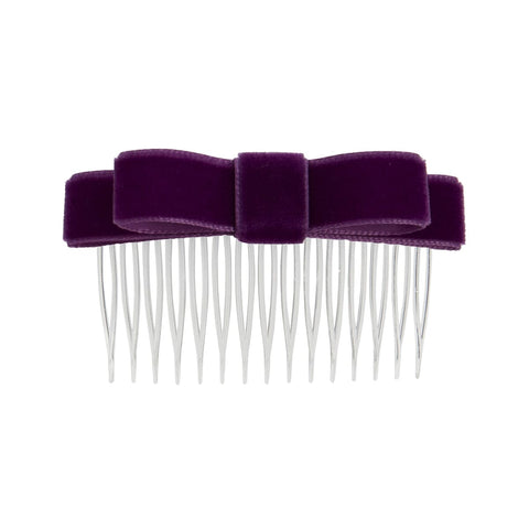 Velvet Hair Bow hair-accessories MIMY Aubergine 