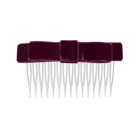 Velvet Hair Bow hair accessories by MIMY Burgundy Flat lay