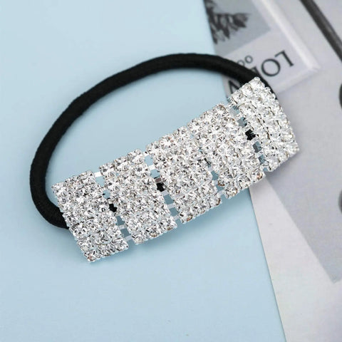 KySienn Silver Rhinestone Curved Hair Cuff