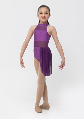 Dance model wearing Studio 7 Georgia Leotard in Purple front view