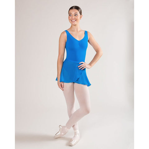 Ballet model wearing Energetiks Charlotte Leotard Electric Blue front view