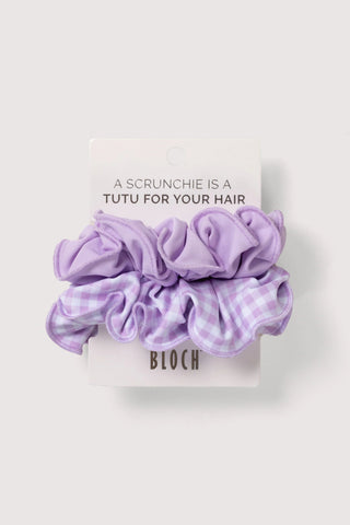 Scrunchie 2 Pack Déjeuner by  Bloch French Violet flat lay