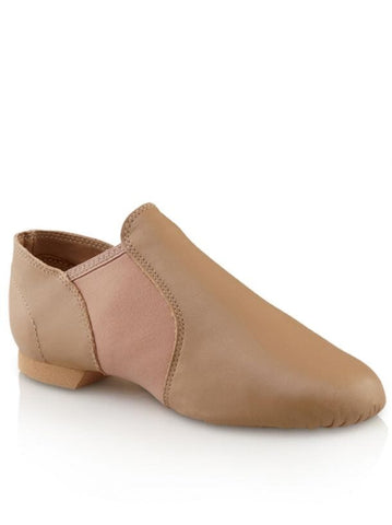 E-Series Jazz Slip On Wide by Capezio Caramel side angle view