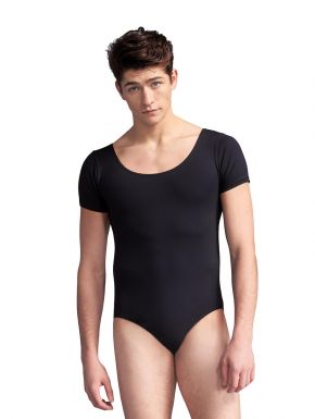 Studio Collection Short Sleeve Leotard (Mens) leotards Capezio Black Small 