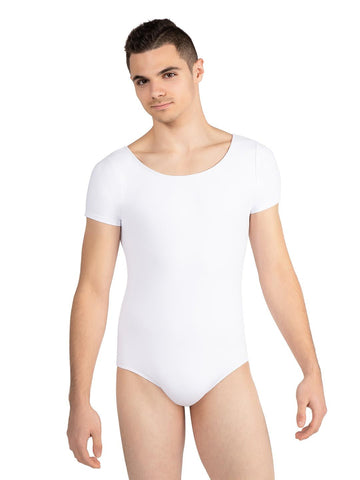 Studio Collection Short Sleeve Leotard (Mens) leotards Capezio White Small 