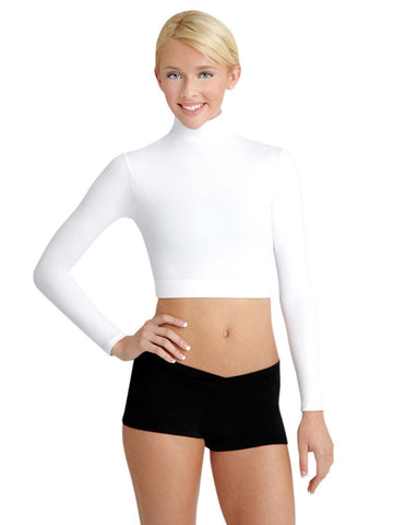 Turtleneck Long Sleeve Top (Adult) tops Capezio White X-Large 