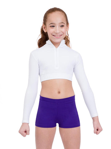 Turtleneck Long Sleeve Top (Child) tops Capezio White Small 