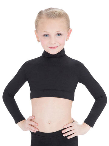 Turtleneck Long Sleeve Top (Child) tops Capezio Black Small 