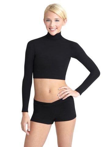 Turtleneck Long Sleeve Top (Adult) tops Capezio Black X-Small 