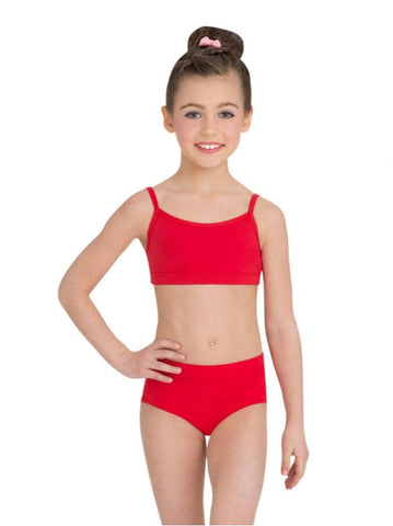 Camisole Bra Top  Capezio red model front view with red shorts