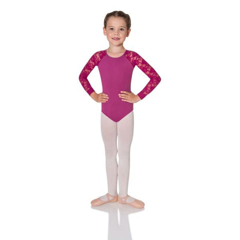 Hailey Lace Leotard - Lace (Child) leotards Energetiks Cerise Large 