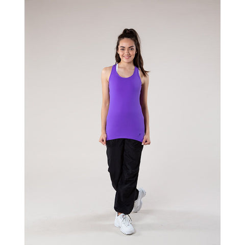 Dance model wearing Energetiks Addison Singlet Party Purple