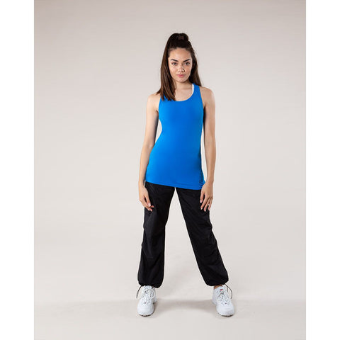 Dance model wearing Energetiks Addison Singlet Electric Blue