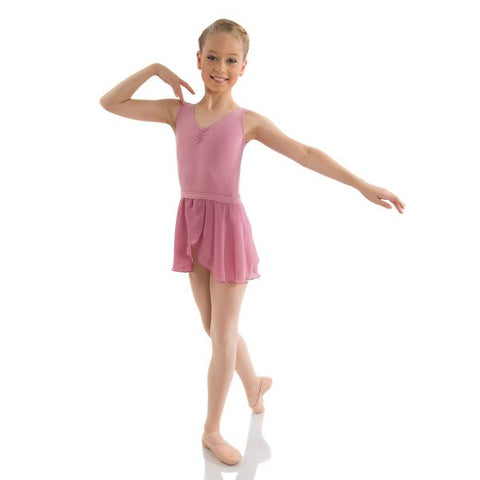 Ballet model wearing Energetiks Audrey Skirt Dusty Pink front view