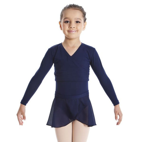 Ballet model wearing Energetiks Audrey Skirt Navy front view