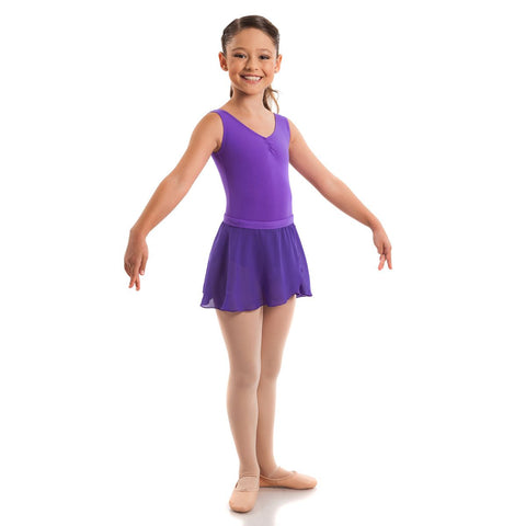 Ballet model wearing Energetiks Audrey Skirt Party Purple side angle view