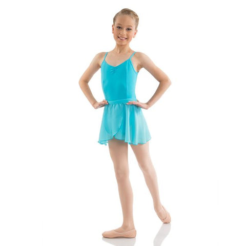 Ballet model wearing Energetiks Audrey Skirt Turquoise front view