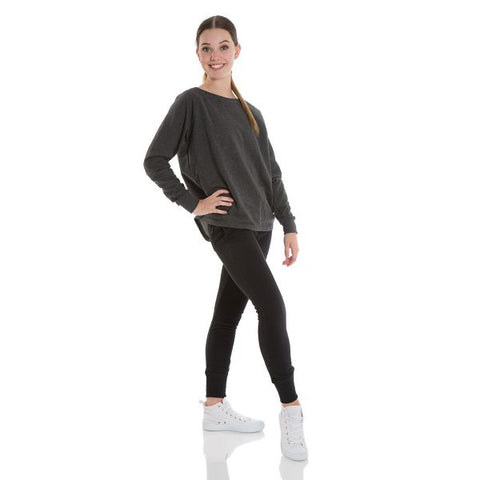 Dance model wearing Energetiks Avery Track Pant Black front view
