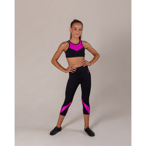 Bailey 7/8 Legging - Shattered Glass (Child) bottoms Energetiks Hot Pink X-Small 