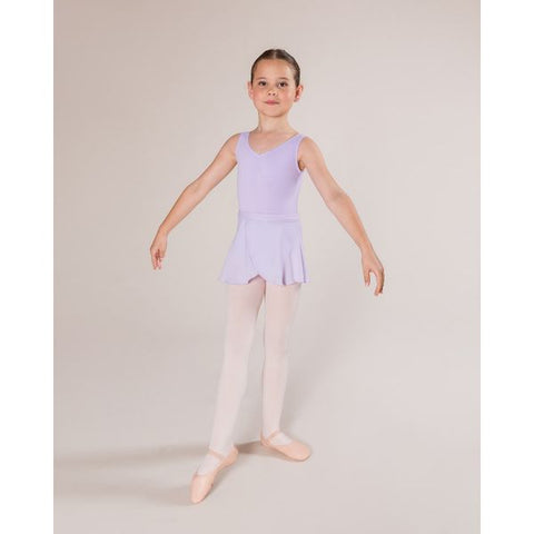 Ballet model wearing Energetiks Charlotte Debut Leotard Lilac front view