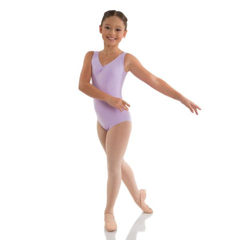 Ballet model wearing Energetiks Charlotte Leotard Lilac front view