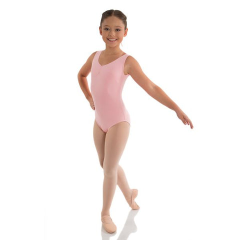 Ballet model wearing Energetiks Charlotte Leotard Ballet Pink front view