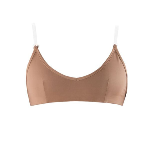  Energetiks Tan Clear Back Bra front view close up