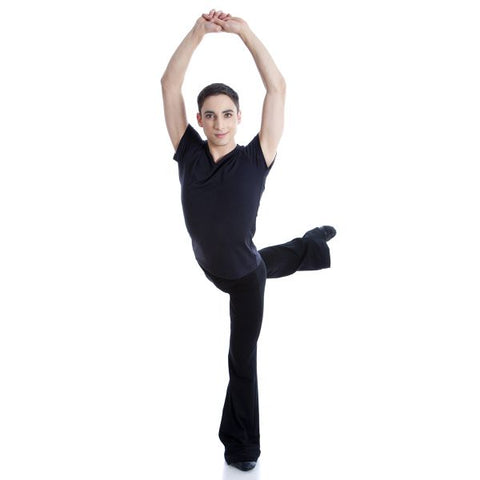 Dance model wearing Energetiks Ellis Pant CottonLuxe Black front view