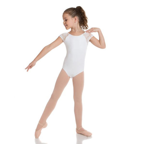 Mila Lace Leotard - Lace (Child) leotards Energetiks White Large 