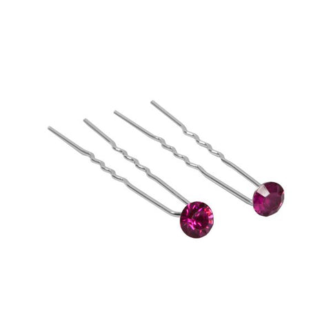 MIMY Rhinestone Hair Pins hair accessories Fuschia two displayed