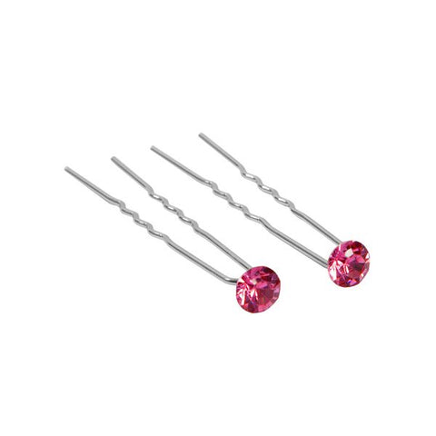 MIMY Rhinestone Hair Pins hair accessories Rose Pink two displayed