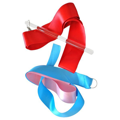 MIMY Ribbon Stick Red Pink Blue with clear handle 
