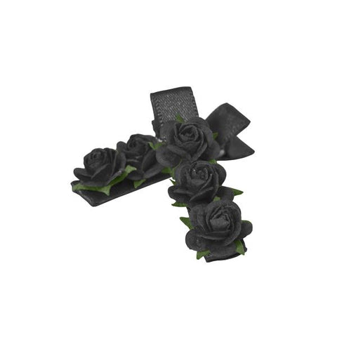 MIMY Satin Hair Clip hair accessories Black 2 displayed