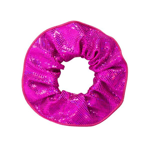 Energetiks Hot Pink Shattered Glass Scrunchie close up flat lay