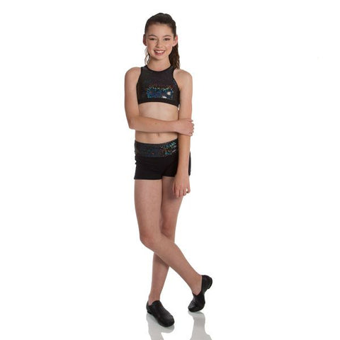 Tilly Crop Top - Shattered Glass (Child) tops Energetiks Black Large 