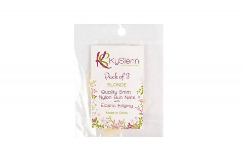 KySienn Bun Nets 3 Pack hair accessories Blonde in packaging