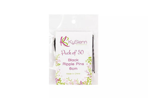 KySienn Ripple Pins 50 Pack hair accessories  Black 4.5CM  in packaging