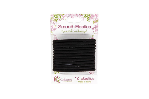 KySienn Smooth Hair Ties 12 Pack hair accessories Black 