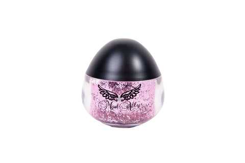 Mad Ally Glitter Paste Lilac clear bottle black cap front view