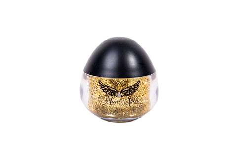 Mad Ally Glitter Paste Gold clear bottle black cap front view