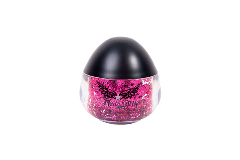 Mad Ally Glitter Paste Hot Pink clear bottle black cap front view