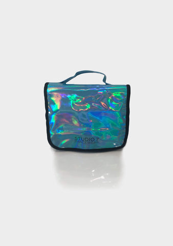 Bright Holographic Makeup Bag dance-bags Studio 7 Dancewear Blue 